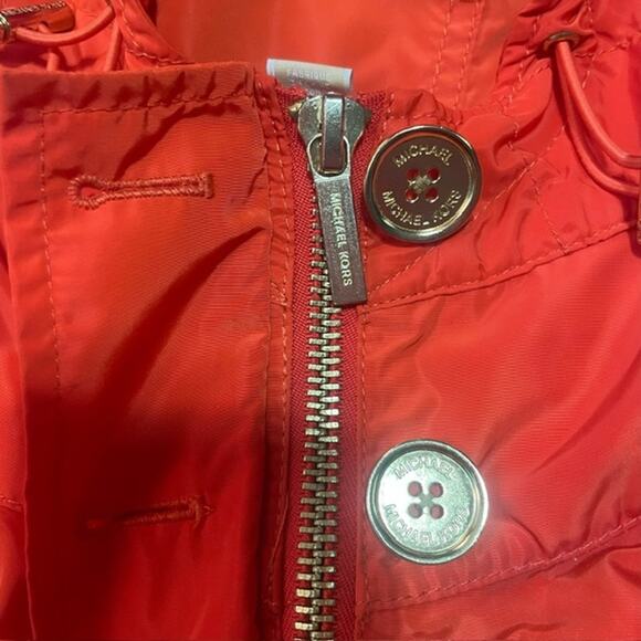 Michael Kors Wind Breaker Jacket with Hood Orange Size Small - Picture 6 of 11
